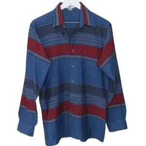 Vintage Oleg Cassini Striped Button Up Shirt - Men's M